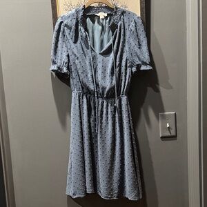 Chic Blue Polka Dot Mini Dress